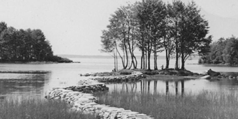 Landschaft mit See und Bäumen bei Säkylä, Finnland